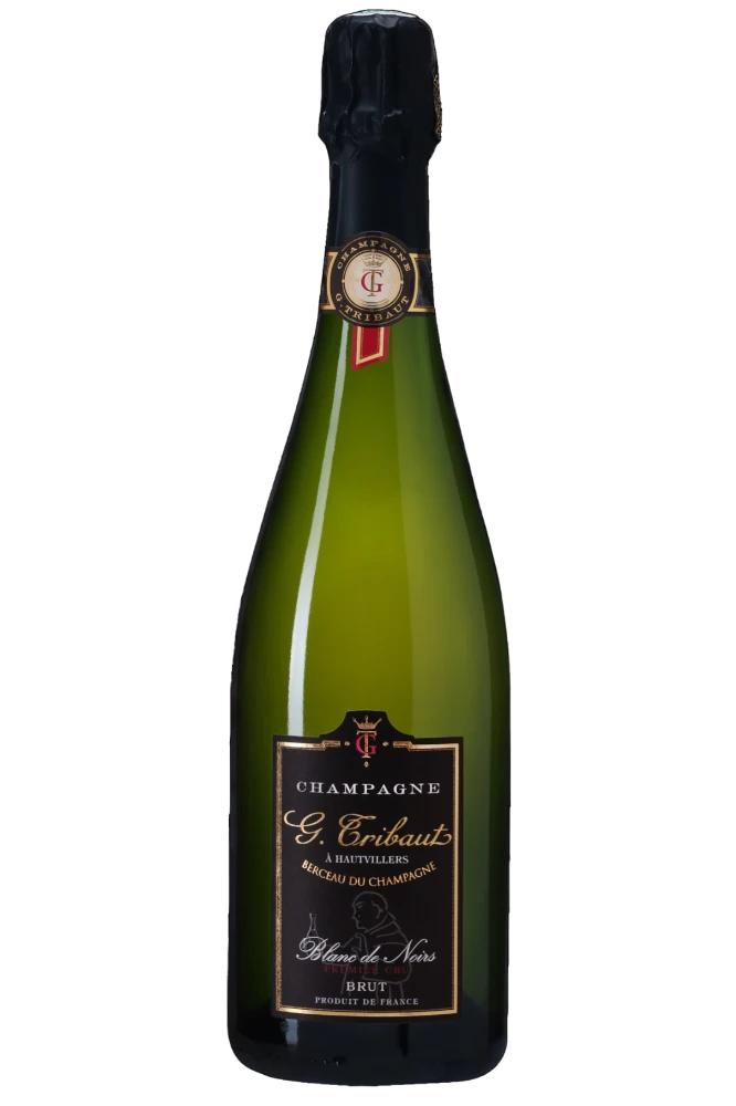 fles Blanc de Noirs champagne G. Tribaut